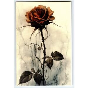 Vintage Photochrome Rose Postcard 5.5x4 Paper Floral Art